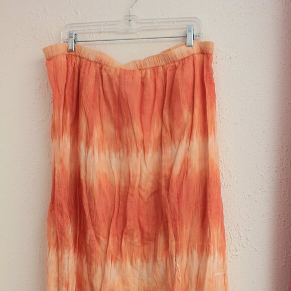 #425 Chico's Orange Cream-Colored Skirt Size 2 (12) - Picture 3 of 7